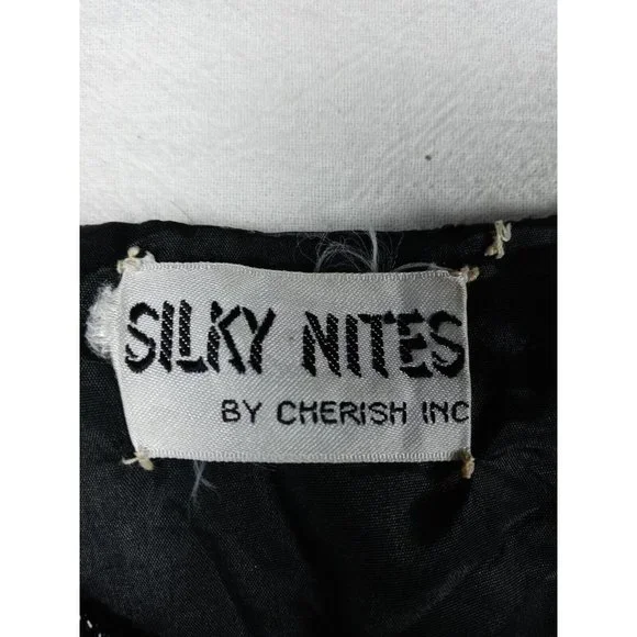 Silky Nites By Cherish Vintage Black Beaded Sequin Formal Elegant Cardigan 24/26 - Picture 7 of 12